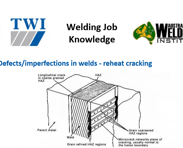 DEFECTS, IMPERFECTIONS IN WELDS:  REHEAT CRACKING